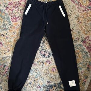 Thom Browne Navy Joggers with White Accents